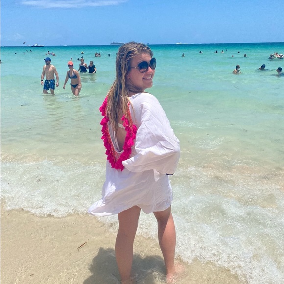 Sundress Other - Sundress Beaded Tassel Back Cover Up